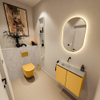 MONDIAZ TURE-DLUX meuble de toilettes 60 cm Ocher. Lavabo EDEN Opalo position gauche. Sans trou de robinet. SW1104400