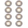 QAZQA Xena spot encastrable - set de 8 - 8x8cm - IP44 - rond - acier SW1210685