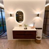 Mondiaz CIRO-DLUX Ensemble de meubles de salle de bains - 130x45x50cm - lavabo en solid surface Opalo - 1 vasque à gauche - sans trous de robinet - 4 tiroirs - Ruby SW1531643