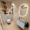 MONDIAZ TURE-DLUX Meuble toilette - 60cm - Clay - EDEN - vasque Glace - position centrale - sans trou de robinet SW1103189