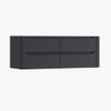 H&R Badmeubelen Juice Wastafelonderkast - 140x45x50cm - rechterhoek afgerond - 4 lades - geïntegreerde greep - Dark blue mat SW1490491