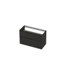 INK Wastafelonderkast - 100x45x65cm - 2 lades - greeploos - MDF lak - Antraciet mat SW693302