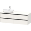 Duravit ketho 2 meuble sous lavabo avec plaque console avec 4 tiroirs pour lavabo à gauche 160x55x56.8cm avec poignées blanc anthracite super mat SW772724