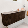 Mondiaz JOYA-DLUX 113.2cm toiletmeubel - ronding links en rechts kleur Walnut - Wastafel FAYE positie Midden 1 kraangat kleur Saba. SW1424700
