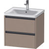 Duravit Ketho 2 Meuble sous-lavabo - 2 tiroirs - 58.4x45.5x54.9cm - poignées anthracite - lin mat SW772483