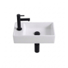 Adema Fuente fonteinset – 41x22x10 cm – keramiek wit glans – kraangat links – mat zwarte kraan SW1480748