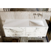 MONDIAZ KIVI 150cm badkamermeubel bekleed met TEGELS calacatta mat 4 lades Wastafel cloud rechts zonder kraangat SW408819 MONDIAZ KIVI 150cm badkamermeubel bekleed met TEGELS calacatta mat 4 lades Wastafel cloud rechts zonder kraangat SW408819