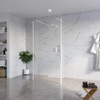 Fortifura Galeria Douche à l'italienne - 100x200cm - verre clair - anticalcaire - verre de sécurité 8mm - 2 parois latérales 40cm - avec bras muraux et profilés d'angle - Blanc mat SW993121