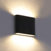 QAZQA Batt wandlamp - 11.5x9x3cm - incl. LED - IP65 - mat zwart SW1187212