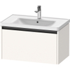 Duravit Ketho.2 Wastafelonderbouwkast - met 1 lade - 78.4x45.5x44cm - met greep antraciet - wit supermat SW772776