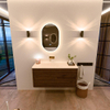 Mondiaz CIRO-DLUX Meuble de salle de bains - 110x45x50cm - Plan vasque Solid surface Meli - 1 vasque à gauche - sans trous de robinet - 2 tiroirs - Dusk SW1533149