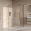 BRAUER Stellar Cabine de douche - 120x80x200cm - porte battante - revêtement verre - réversible - verre clair - PVD or brossé SW1418011