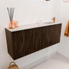 Mondiaz JOYA-DLUX 100cm toiletmeubel - kleur Walnut - Wastafel FAYE positie Rechts 1 kraangat kleur Nata. SW1424495