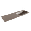 Mondiaz BIG small Smoke solid surface inbouw wastafel 140cm rechts SW431956 Mondiaz BIG small Smoke solid surface inbouw wastafel 140cm rechts SW431956