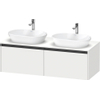 Duravit ketho 2 meuble sous lavabo avec plaque console et 2 tiroirs pour double lavabo 140x55x45.9cm avec poignées blanc anthracite mat SW771921