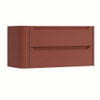 H&R Badmeubelen Juice Meuble sous vasque - 100x45x50cm - angle gauche arrondi - 2 tiroirs - poignée intégrée - Terra mat SW1489595