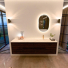 Mondiaz CIRO-DLUX Badkamermeubelset - 180x45x50cm - Solid surface wastafel Ostra - 1 wasbak Rechts - 1 kraangat - 4 lades - Walnut SW1530415