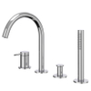 IVY Bond Combiné de rebord de baignoire - 4 voies - mitigeur - bec orientable - douchette extractible - Chrome SW1031145