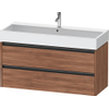 Duravit Ketho.2 Wastafelonderbouwkast - met 2 lade - voor enkele wastafel - 118.4x46x54.9cm - met grepen antraciet - noten mat SW772413