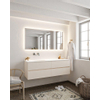 Mondiaz VICA ensemble de meuble de salle de bain - 150cm - meuble sous-vasque lin - 4 tiroirs - lavabo lune gauche - sans trou de robinet - miroir LED - version XL 60cm de haut SW1098322