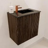Mondiaz JOYA-DLUX 40cm toiletmeubel - kleur Walnut - Wastafel FAYE positie Rechts 1 kraangat kleur Lava. SW1422440