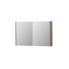 INK SPK2 spiegelkast – 120x74x14 cm – 2 deuren, dubbelzijdige spiegeldeuren – Greige eiken SW353346