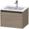Duravit Ketho.2 Wastafelonderbouwkast - met 1 lade - 61x48x44cm - met greep antraciet - eiken terra mat SW772040