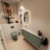 MONDIAZ TURE-DLUX Meuble toilette - 120cm - Army - EDEN - vasque Ostra - position gauche - sans trou de robinet SW1104726