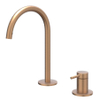 IVY Bond Mitigeur de lavabo - 2 trous - montage sur plage - bec - coldstart - Cuivre mat brossé PVD SW1030759