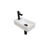 Ink Versus pack lave-mains – 36 x 18 x 9 cm – porcelaine blanche – perçage à gauche – robinet noir mat SW493365