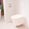 Mondiaz LAVIE hangtoilet – spoelrandloos – 36 x 53 cm – met softclose zitting – Rosee (roze) SW1189079