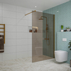 Fortifura Galeria Douche à l'italienne - 120x200cm - verre fumé - Cuivre brossé SW876940