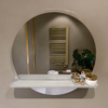 Mondiaz SPOT miroir – Ø 50 cm – avec tablette – Linen (blanc cassé) SW1235552