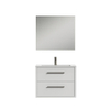 Tiger Boston Meuble salle de bains 80x62x45cm avec 1 trou 2 tiroirs softclose montage droite et gauche avec miroir bois blanc brillant SW106767 Tiger Boston Meuble salle de bains 80x62x45cm avec 1 trou 2 tiroirs softclose montage droite et gauche avec miroir bois blanc brillant SW106767