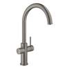 Grohe Blue Home Keukenkraan - C-uitloop - 1-gats - filterfunctie - plat licht en bruisend water - brushed hard graphite (antraciet) SW354703