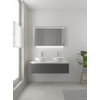 Bruynzeel Giro badmeubelset 49x120x46cm 2 wasbakken 1 lade met spiegel met softclose composite grafiet SW384294 Bruynzeel Giro badmeubelset 49x120x46cm 2 wasbakken 1 lade met spiegel met softclose composite grafiet SW384294