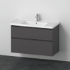 Duravit D-neo Meubelset - met wastafelonderbouwkast - met 2 laden - met softclose - 100x20x48cm - inclusief wastafel - mat grafiet (grijs) SW642051