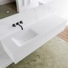 MONDIAZ LAGOM 160cm badmeubel solid surface talc 2 lades Wastafel cloud links zonder kraangat SW409029 MONDIAZ LAGOM 160cm badmeubel solid surface talc 2 lades Wastafel cloud links zonder kraangat SW409029