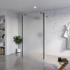 FugaFlow Eccelente Vetro Douche à l'italienne - 110x200cm - verre satiné - anticalcaire - verre de sécurité 8mm - 2 parois latérales 40cm - avec bras muraux et profilés d'angle - Noir mat SW1125531