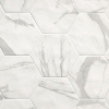 ÉCHANTILLON Terravito Fareno carreau mural et de sol - 21.6x25cm - 9mm - Hexagone - Aspect marbre - blanc mat SW736073