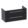 BRAUER EX Meuble sous lavabo - 100x46x50cm - 2 tiroirs softclose - sans poignée - 1 découpe pour le siphon - MFC - bois noir sw6436