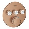 Grohe Grohtherm smartcontrol robinet thermostatique encastré avec inverseur pour 3 fonctions round hot sunset brushed SW354709 Grohe Grohtherm smartcontrol robinet thermostatique encastré avec inverseur pour 3 fonctions round hot sunset brushed SW354709
