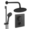 Crosswater MPRO ensemble de douche pluie encastré – douche de tête Ø 20 cm – douchette ronde – 2 leviers – noir mat SW1472708