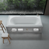 Ideavit SolidCozy inbouw bad - 180x80x54cm - solid surface - overloopgat - inclusief pop up afvoer - wit mat SW1079973