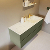 Mondiaz VICA-DLUX ensemble de meuble de salle de bain - 120cm - meuble sous-vasque armée - 4 tiroirs - lavabo encastré nuage droite - 1 trou de robinet - version haute de 60cm - opalo SW1086494