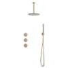 Fortifura Nebbio ensemble de douche pluie apparent – douche de tête Ø 30 cm – douchette bâton 1 jet – laiton brossé SW1447124
