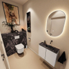 MONDIAZ TURE-DLUX Meuble toilette - 60cm - Linen - EDEN - vasque Lava - position droite - sans trou de robinet SW1103923
