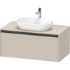 Duravit ketho 2 meuble sous lavabo avec plaque de console avec 1 tiroir 100x55x45.9cm avec poignée anthracite taupe mate SW771985