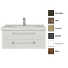 Sanicare Q9 badmeubelset 100x47x50cm 1 kraangat 1 wasbak 2 lades standaard greep MDF Truffel SW279204 Sanicare Q9 badmeubelset 100x47x50cm 1 kraangat 1 wasbak 2 lades standaard greep MDF Truffel SW279204