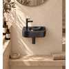 QeramiQ Fuente pack lave-mains – demi-rond – 40 x 21,5 x 12 cm – perçage à gauche – robinet noir mat SW1232795